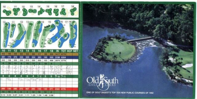 Score card from the 1st round at Old South